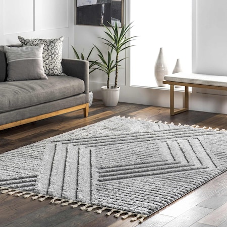 Nuloom Risette Geometric Shag Tassel Area Rug 5ft 3in x 7ft 6in OZDN19B-508